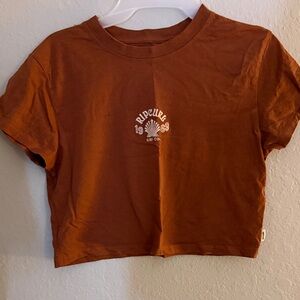 RIP CURL WOMENS T SHIRT CROP BURNT ORANGE-M
